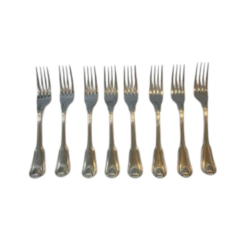 Towle London Shell Germany Stainless Dinner Forks Set of 8